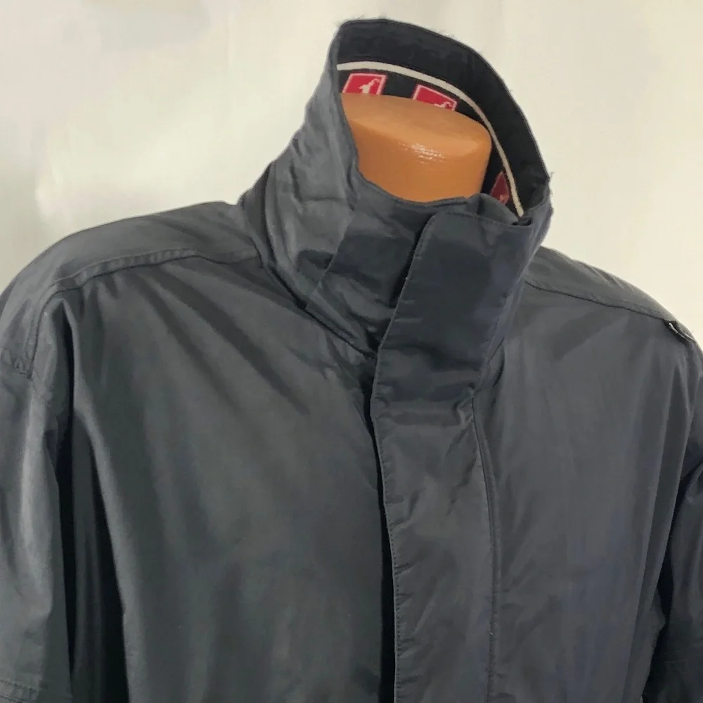 Toni Sailer ski jacket zipper front black mens MEDIUM black white red